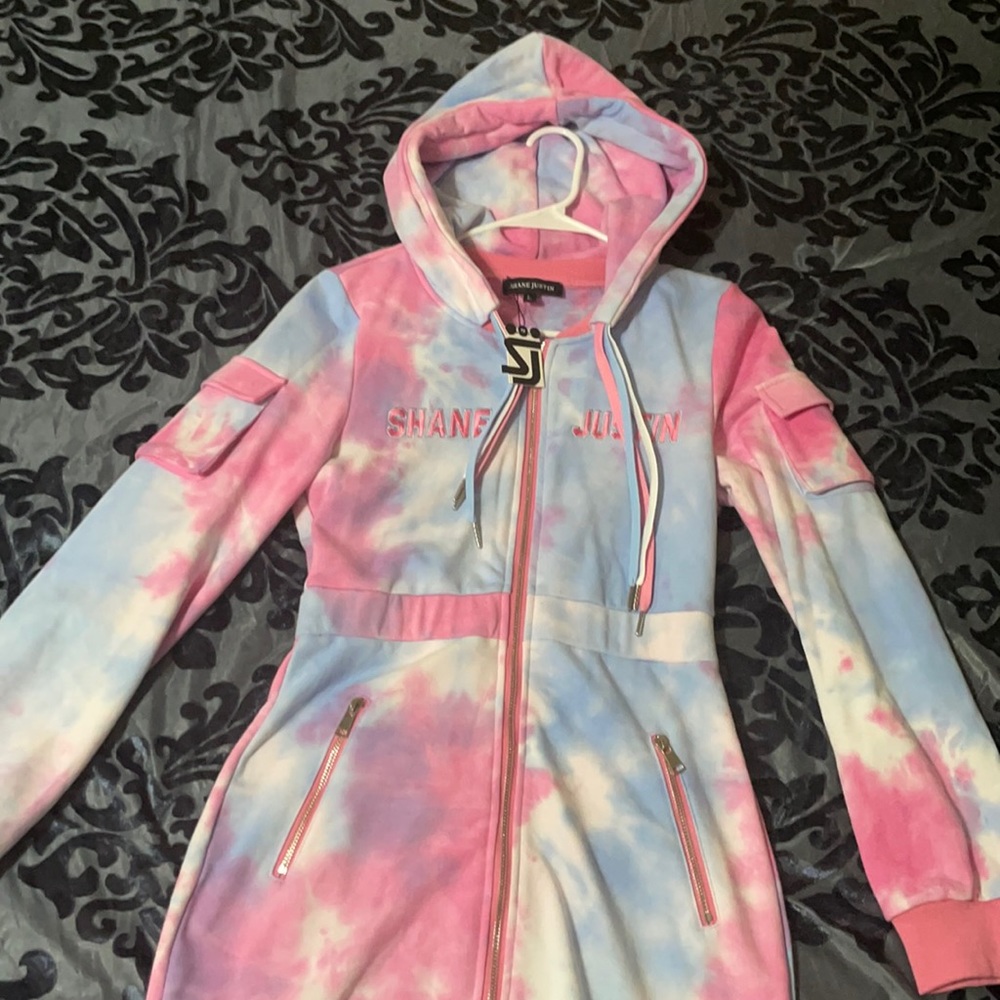 Shane Justin fitted hoodie dress with drawstring bottom